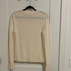 Club Monaco Cream Crew Neck Sweater